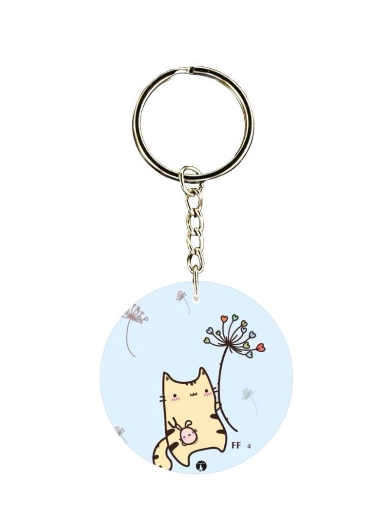 RKN Cat Printed Single Sided Keychain