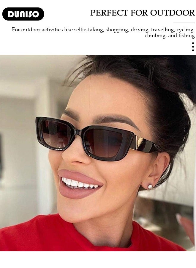 DUNISO Retro Rectangle Sunglasses for Women, Classic Driving Ladies Sun Glasses, Fashion Lightweight Square frame，Shades for female Outdoor 100% UV400 Protection,Perfect for Driving and Daily Use - Image 3