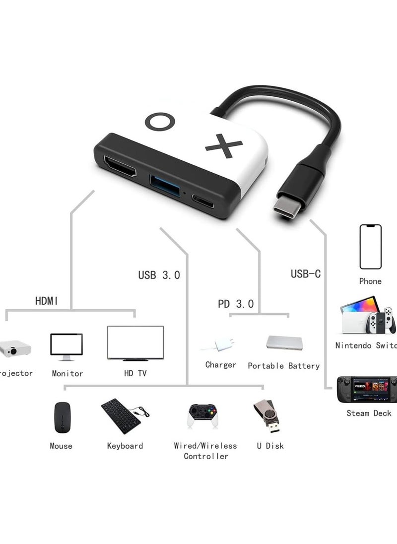 erorex Switch Docking Station for Nintendo Switch, Portable Switch Dock Replacement for Nintendo Switch Dock Switch HDMI Adapter USB 3.0 Switch TV Dock, for Nintendo Switch Travel Dock  - Image 4