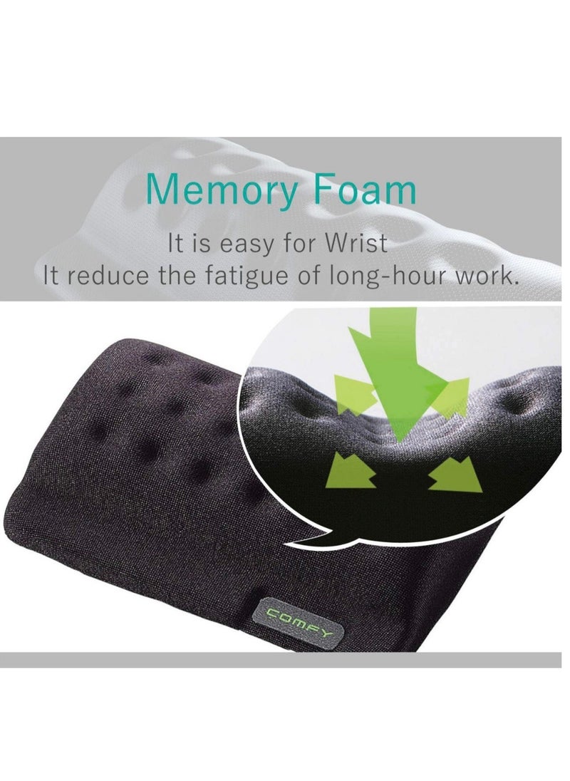 Comfy - Mouse  Wrist Rest Pad for Easy Typing Pain Relief Keyboard Wrist Rest Memory Foam Wrist Rest for Office/Gaming/Computer/Laptop/Mouse Wrist Rest Pad Support Gaming (Black), One Size - Image 1