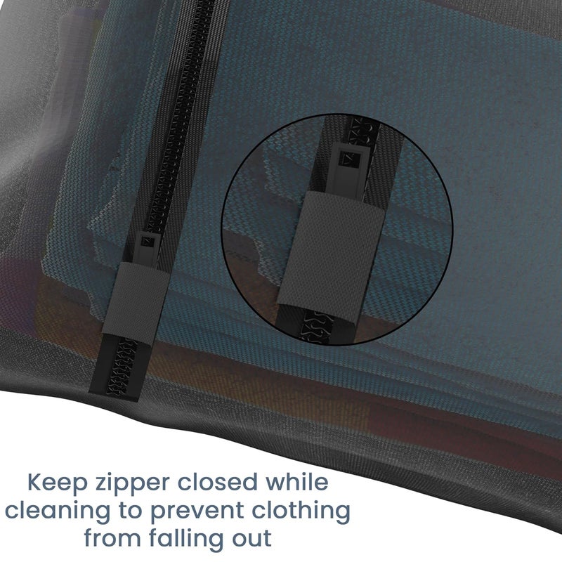 Kuber Industries Set of 18 Polyester Mesh Laundry Bag with Zip Reusable Washing Bags for Washing Machine Ideal for Delicate Fabrics Lingerie Shoes Protection YZ6BLK Black - Image 2