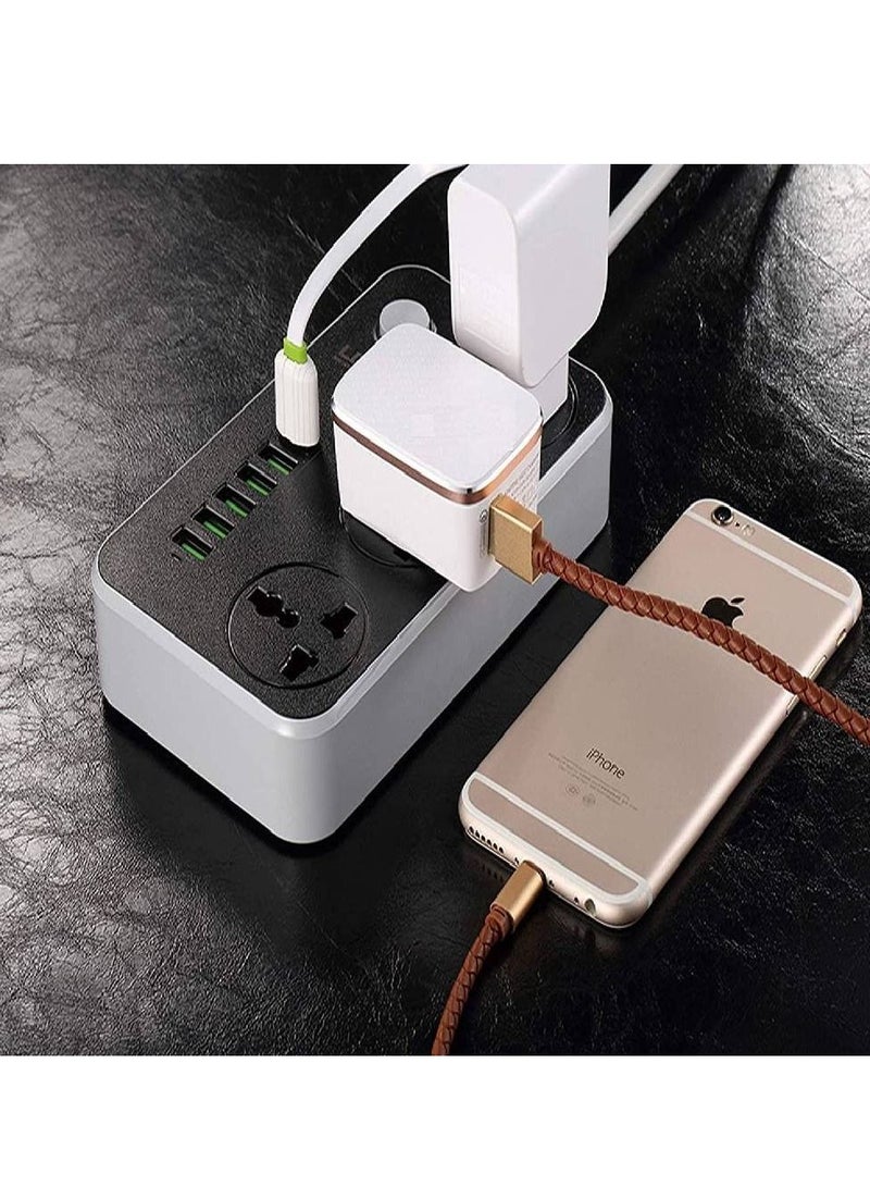 Universal Power Strips 3 Way Outlets 6 USB Plug Ports Surge Protection Power Socket Switch Portable Charger Fast Charging with 2M Wall Plug Adapter - Image 4