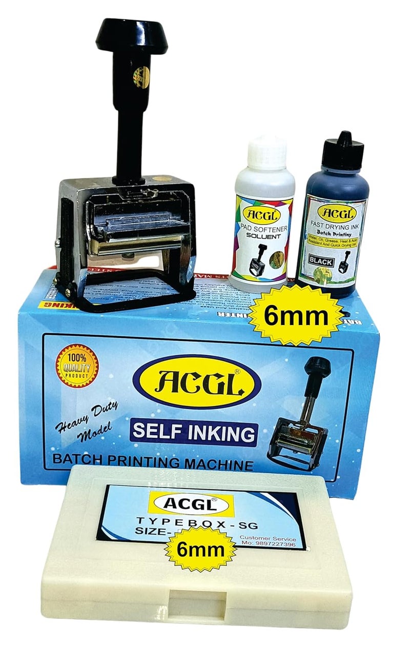 ACGL (6mm) Original Hand Batch Coding and Date Printing Machine on Plastic Pouch Bag and Label (T20) (6MM) - Image 1