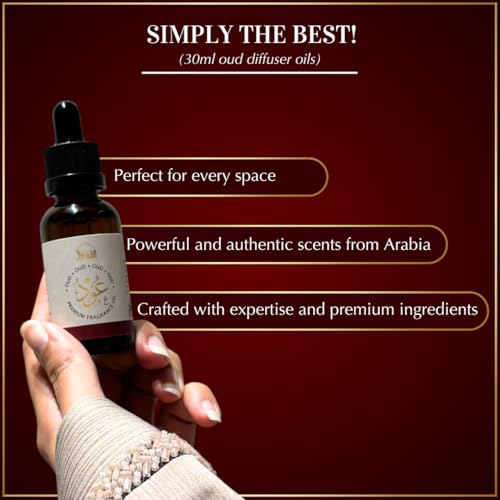 DUKHNI Oud Diffuser Oil by Dukhni | 30ml Arabic Essential Oil for Diffuser & Humidifier | Premium Oudh Fragrance I Relaxing Aromatherapy for Home | Long-Lasting Scent - Image 3