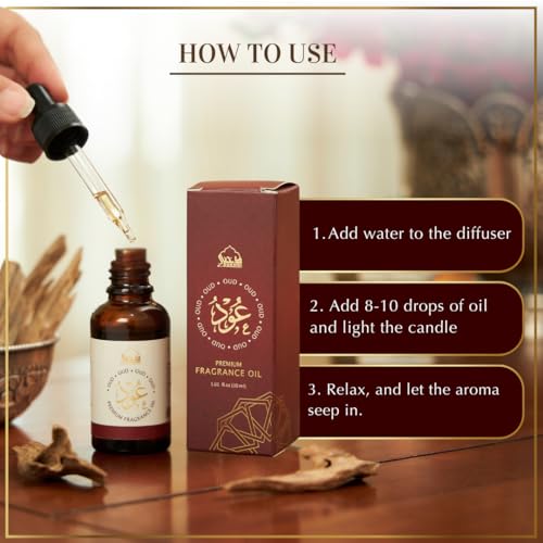 DUKHNI Oud Diffuser Oil by Dukhni | 30ml Arabic Essential Oil for Diffuser & Humidifier | Premium Oudh Fragrance I Relaxing Aromatherapy for Home | Long-Lasting Scent - Image 4