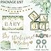OUNIY Sage Green Baby Shower Decorations Gender Neutral Baby Shower Decorations Welcome Baby Banner Sage Green Balloons Paper Lanterns Pom Tablecloth Neutral Gender Reveal Birthday Party Supplies - Image 4