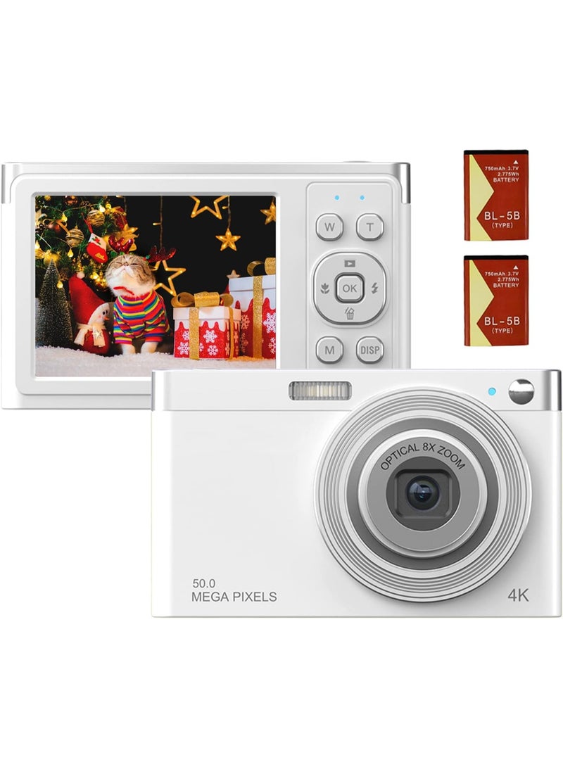 IqwiCam Compact 4K Digital Camera Video Camcorder 50MP 2.88Inch IPS Screen Auto Focus 16X Zoom Anti-shake Face Detact Smile Capture Built in Flash  - Image 1