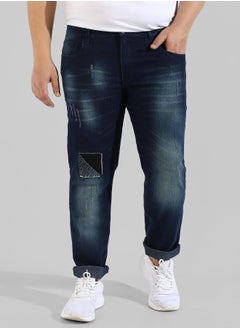 Instafab Plus Men's Classic Blue Dark-Washed Regular Fit Denim Jeans  - Image 2