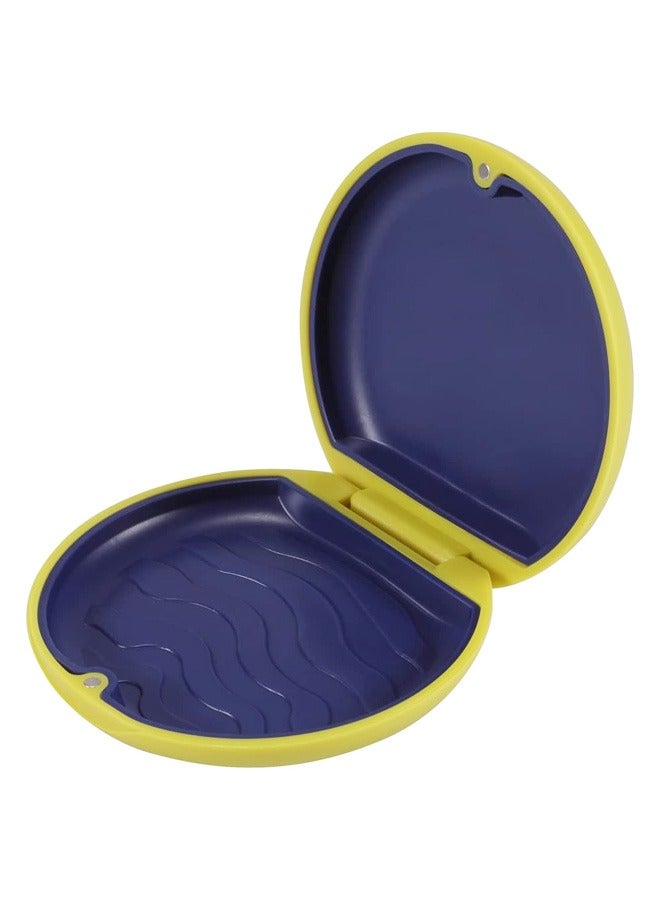 Generic Retainer Case Slim Aligner Case, Retainer Mouth Guards Travel Case(Circle,Yellow) 