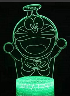 Large Image DORAEMON Acrylic 3D Multicolor Night Lights USB LED Table Lamp Touch And Remote Control Home 7/16 Color Changing Decor Multicolor Night Light Gifts
