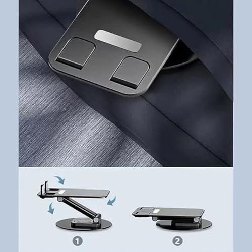 F Dream FDreaM Adjustable Mobile Phone Holder | Foldable Aluminum Desk & Bed Stand for Smartphones & Tablets | Tabletop Phone Holder (Black) - Image 4