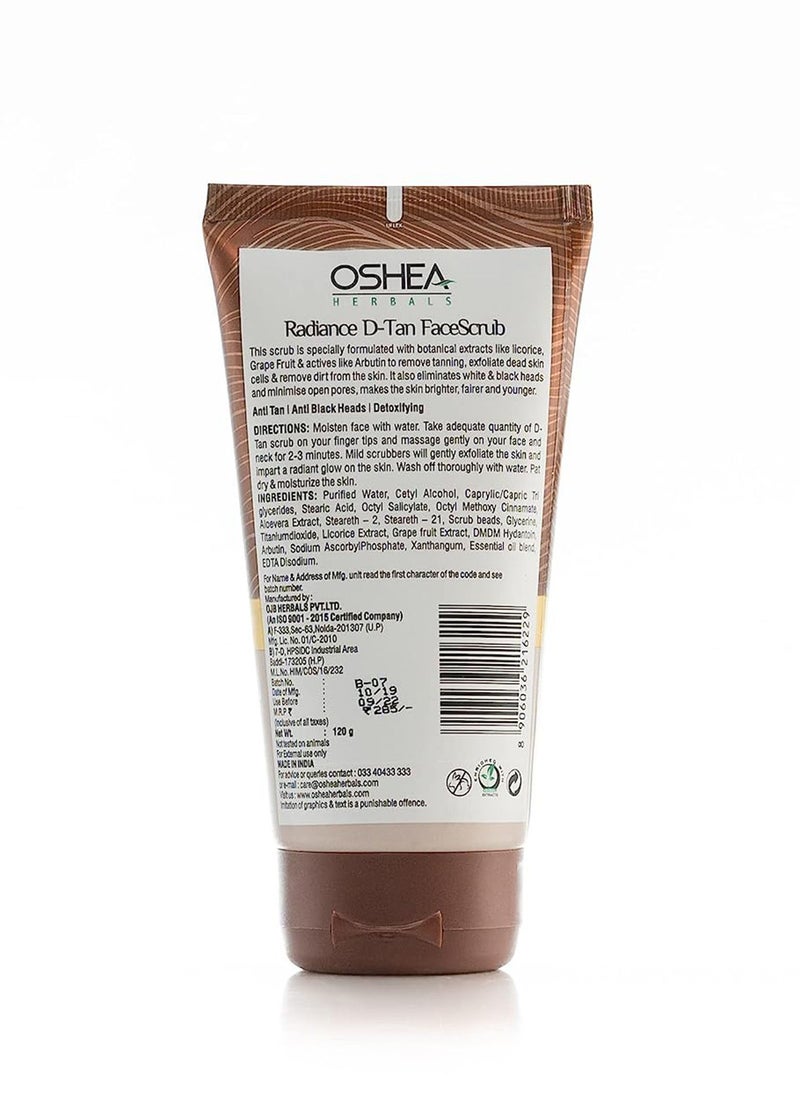 Oshea Herbals Radiance D-Tan Face Scrub 120ml - Image 2