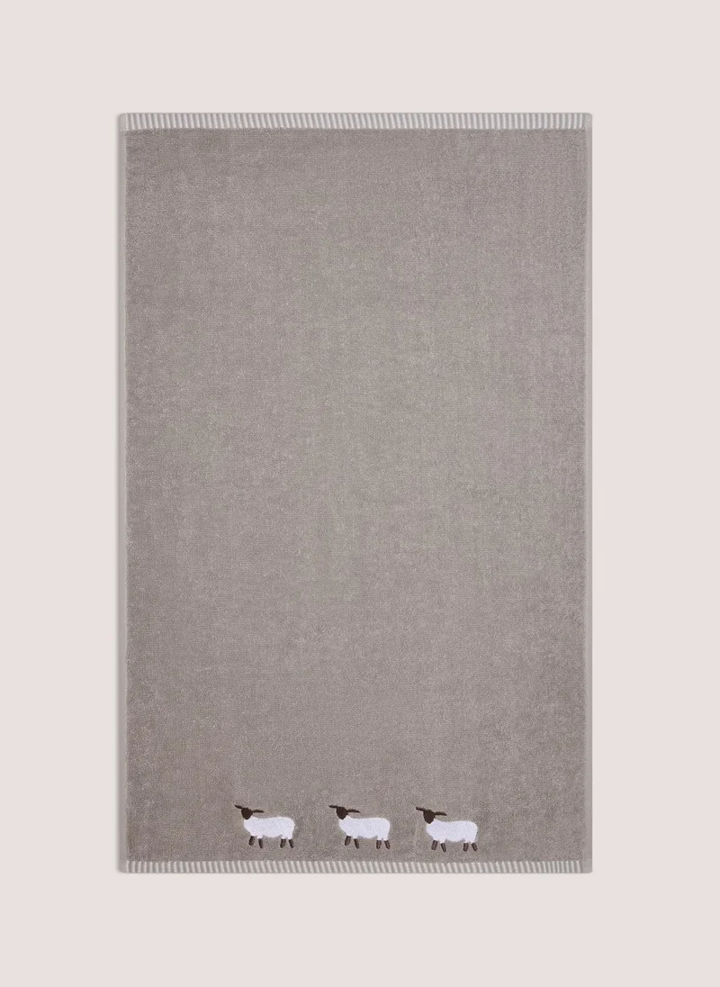 ماتلان Grey Sheep Embroidered Hand Towel