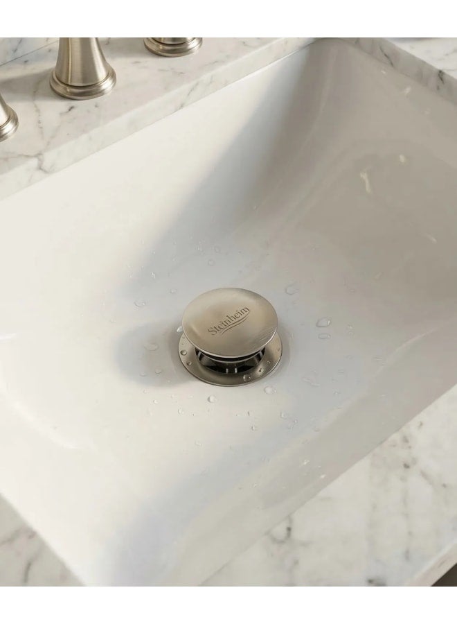 Steinheim Joy Click Clack Waste for Basin Without Overflow – Brushed Nickel - Image 2