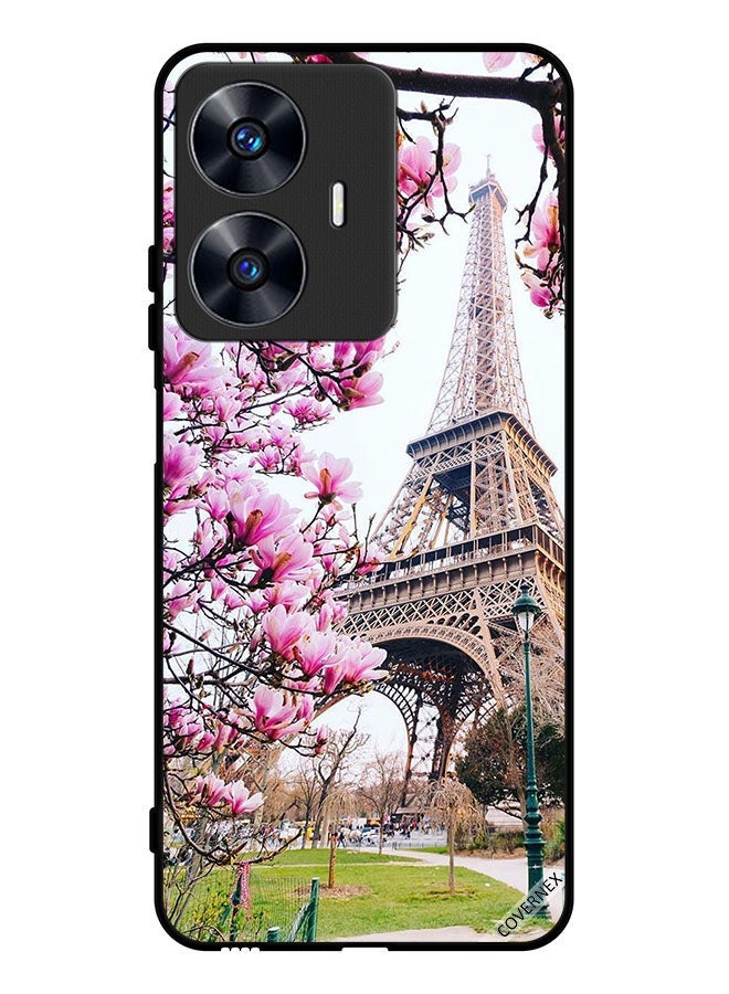 Covernex Protective Case Cover For Realme C55 Flowers & Eiffel Tower - Image 1