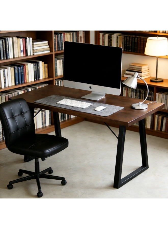 CityRiya-Long Rustic Wood Grain Dining Table, Industrial Style Multifunctional Computer Desk Study Table Office Desk Tea Table, Sturdy Metal Legs Space-Saving Home Table for Kitchen Living Room（YN096A） - Image 2