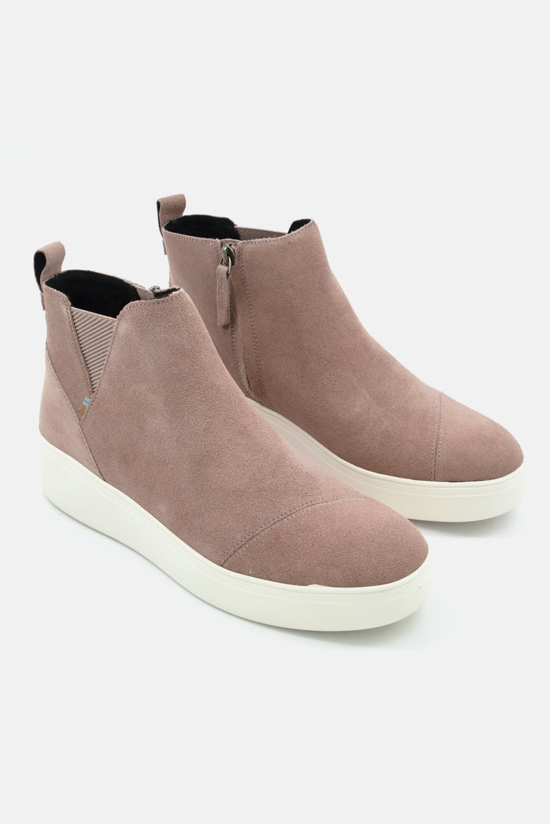 TOMS Women Jamie High Cut Zipper Closure Shoes, Tan - Image 1