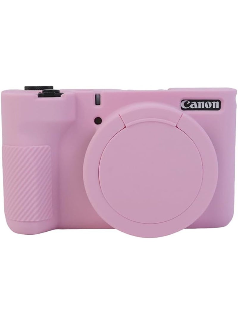 Case for Canon Powershot V1 Camera, Soft Silicone Rubber Protective Cover with Removable Lens Cover for Canon V1 Vlog Camera, Anti-Scratch Slim Fit Soft Skin Case (Pink) - Image 1