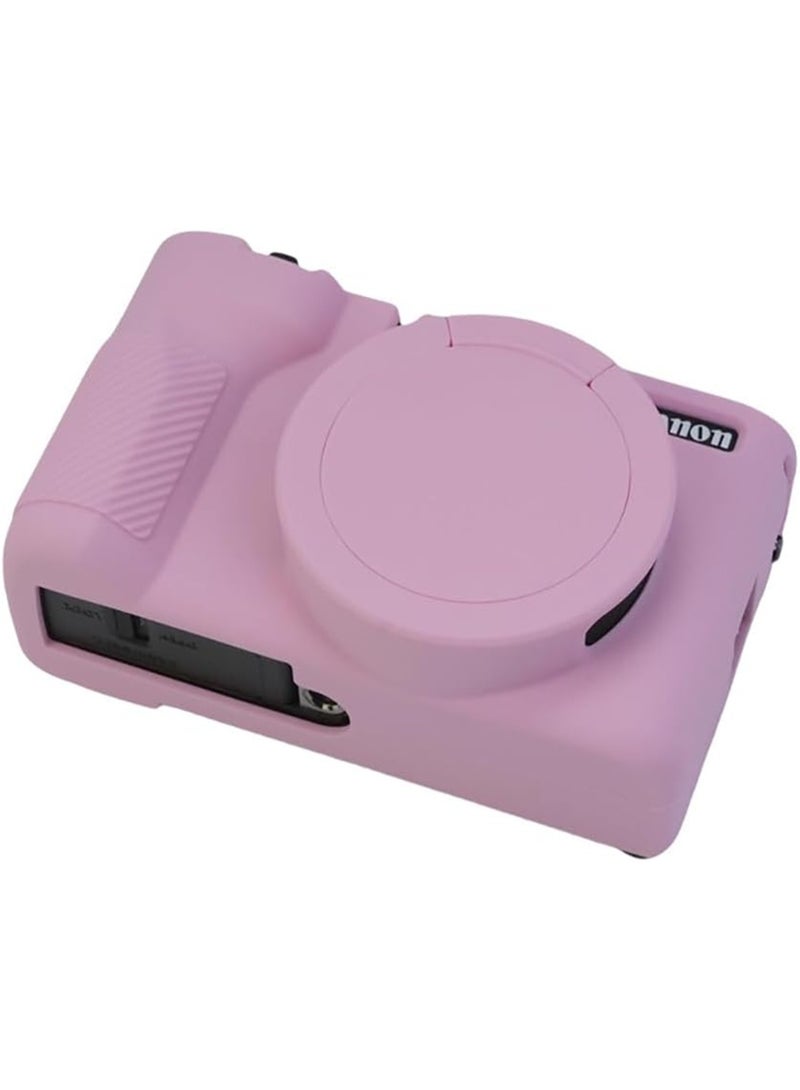 Case for Canon Powershot V1 Camera, Soft Silicone Rubber Protective Cover with Removable Lens Cover for Canon V1 Vlog Camera, Anti-Scratch Slim Fit Soft Skin Case (Pink) - Image 2