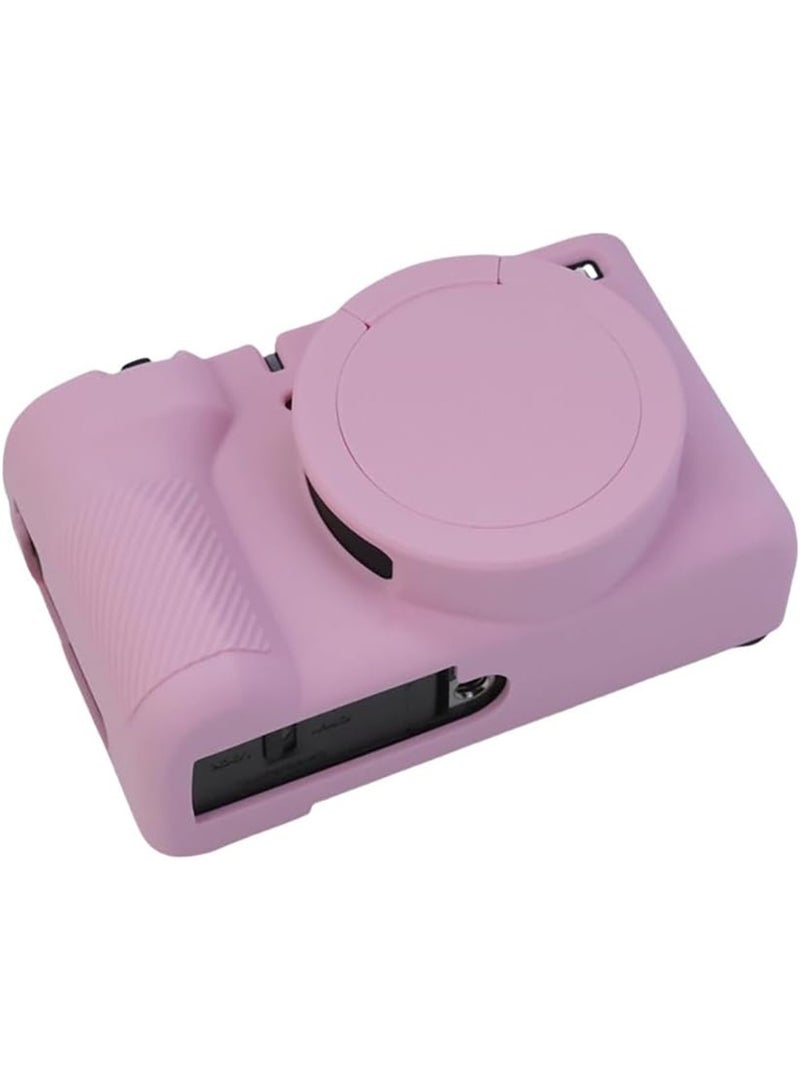 Case for Canon Powershot V1 Camera, Soft Silicone Rubber Protective Cover with Removable Lens Cover for Canon V1 Vlog Camera, Anti-Scratch Slim Fit Soft Skin Case (Pink) - Image 3