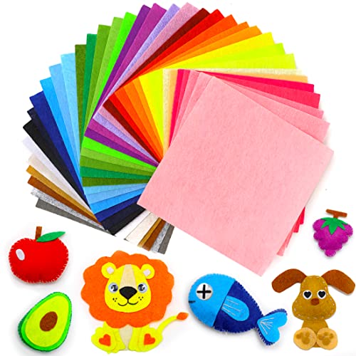 IOOLEEM Felt Sheets, 108pcs 4"x4" (10 cm x 10 cm), 36 Colors, Pre-Cut Craft Felt Fabric Sheets for Sewing and Patchwork - Image 1