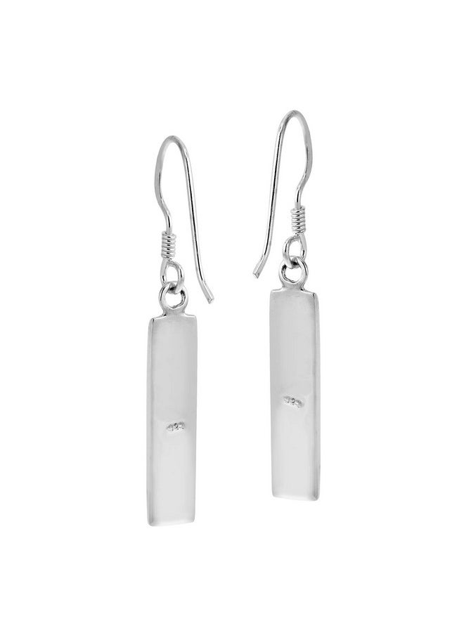 AeraVida Simple And Modern Rectangular Abalone Seashell Inlays In .925 Sterling Silver Fishhook Dangle Earrings For Elegant Ocean Inspired Fashion Accessories  - Image 3