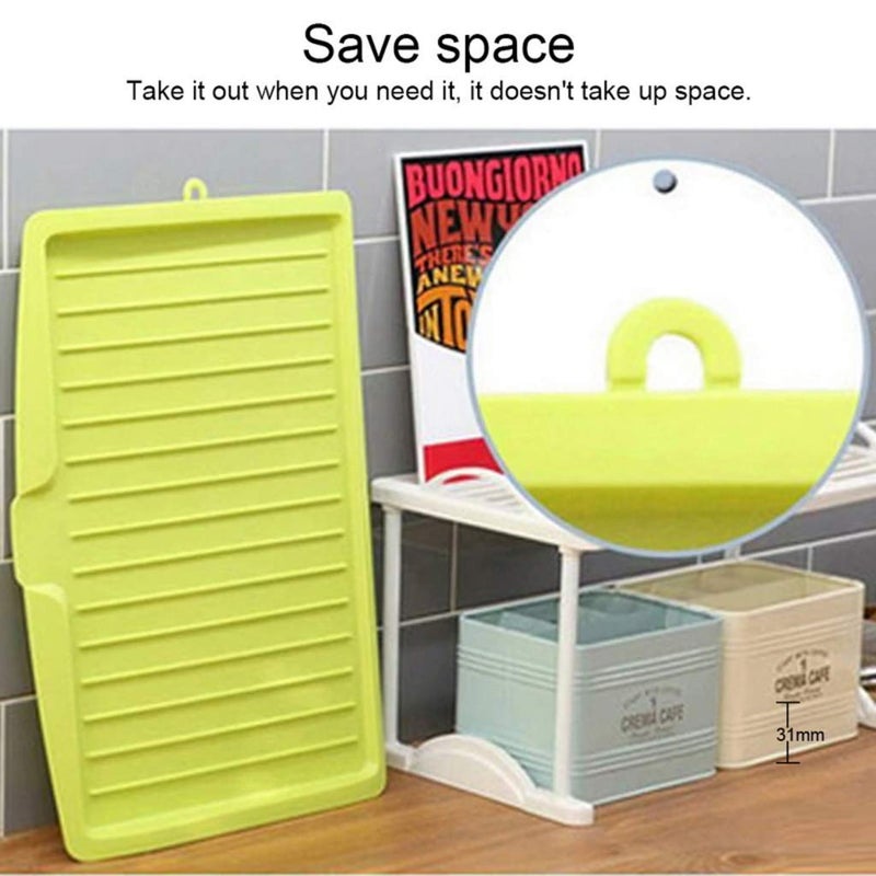Mockery Drying Rack Save Space Draining Spot Plastic Universal Dish Drain Board for Home Plastic Sink Drip Sloping Draining Tray Green - Image 4