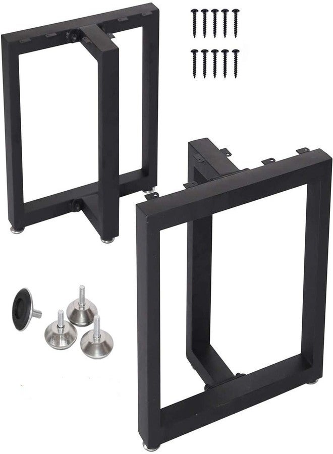 TIEOU Industrial Metal Coffee Table Legs - 16” Height, 18” Wide, Console & Bench Legs - Image 1