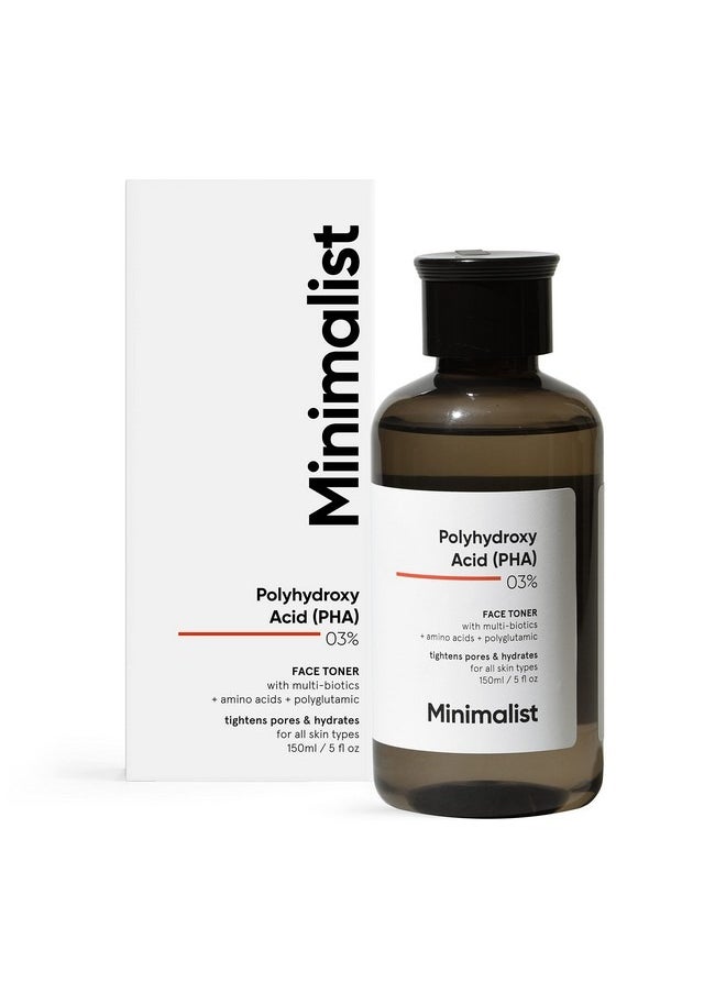 MINIMALIST تونر PHA 3% للوجه 150 مل لتضييق المسام وتقشير خفيف للبشرة الدهنية والمعرضة لحب الشباب والحساسة والعادية | تونر مرطب للوجه لبشرة متوهجة  - Image 1