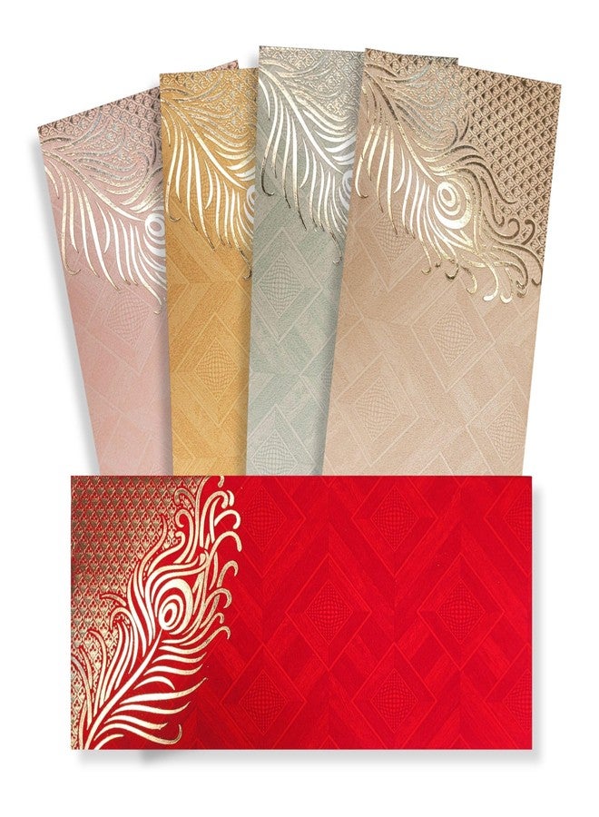 Fonsie cash shagun fancy design envelopes pack of 75 for gifting money on wedding gift, baby shower gift, shagun, family gatherings(Multicolor Mor). - Image 1