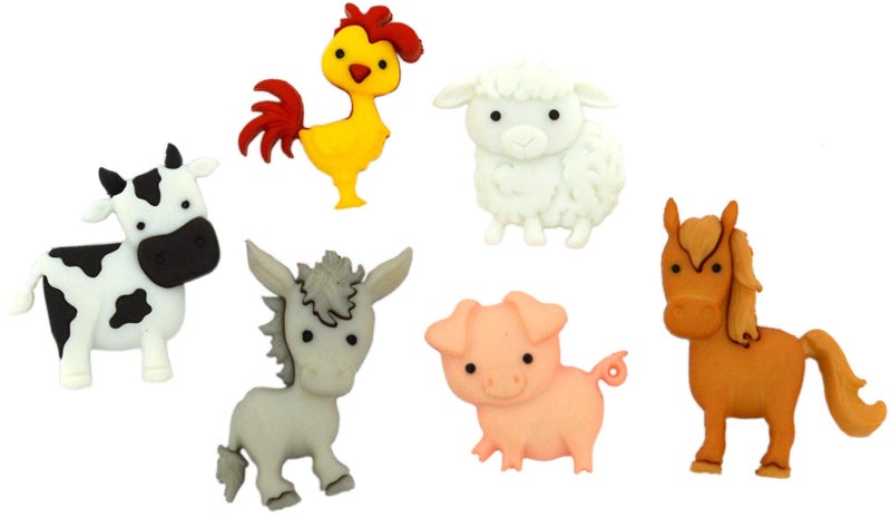 Dress It Up in The Barnyard Farm Buttons Embellishments by Jesse James