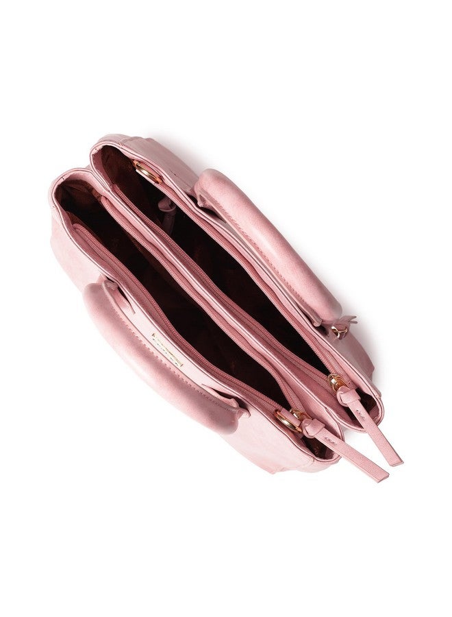 Fastrack Women Carryall Satchel with Top Handles and Adjustable Shoulder Strap - Stylish Zippered for Everyday Use, Pink - Image 5