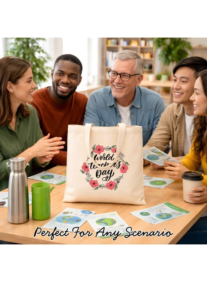 Teacher's day Gift Cotton Bag with Funny Design - Reusable Canvas Tote Bag - Eco Friendly - Lightweight - Grocery Shopping Bag - Gifts for Teacher - School - Office - Travel - Image 3