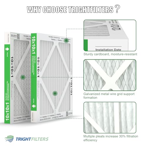 TRIGHTFILTERS 10x10x1 Air Filter 6 Pack, Durable MERV 8 Pleated Home HVAC AC Furnace Filters, Lightweight Compact Air Conditioner Filter Replacement - Image 5