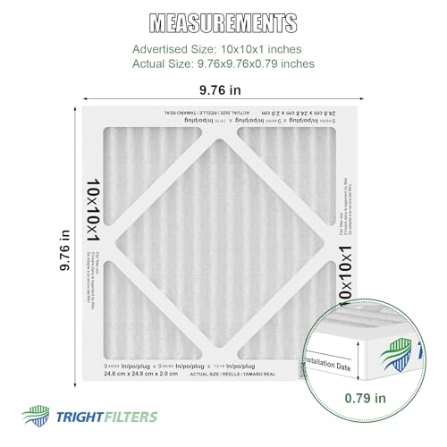 TRIGHTFILTERS 10x10x1 Air Filter 6 Pack, Durable MERV 8 Pleated Home HVAC AC Furnace Filters, Lightweight Compact Air Conditioner Filter Replacement - Image 2