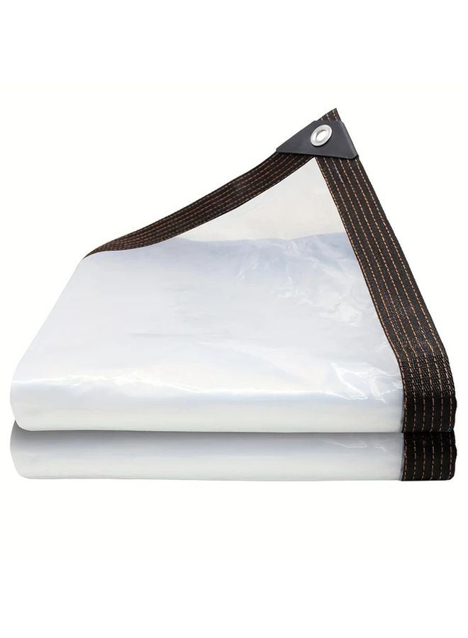 1pc Waterproof Clear PVC Tarp With Seal Ring For Patio Garden Camping Cover - Image 1