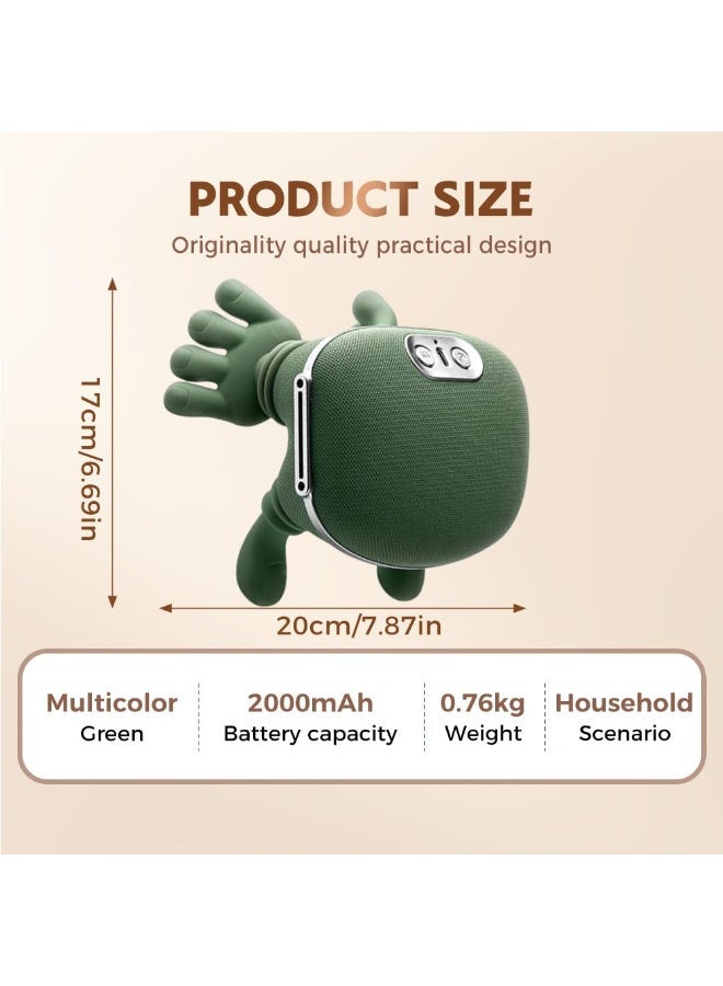 معجب جهاز تدليك حيوي جديد ساخن، جهاز تدليك محمول للرقبة والظهر بالضغط على نقاط معينة من الجسم، تدليك كهربائي عميق للأنسجة بتقنية العجن رباعي الأبعاد، تصميم يحاكي اليد البشرية، يخفف الألم ويرخي العضلات (أخضر). - Image 5