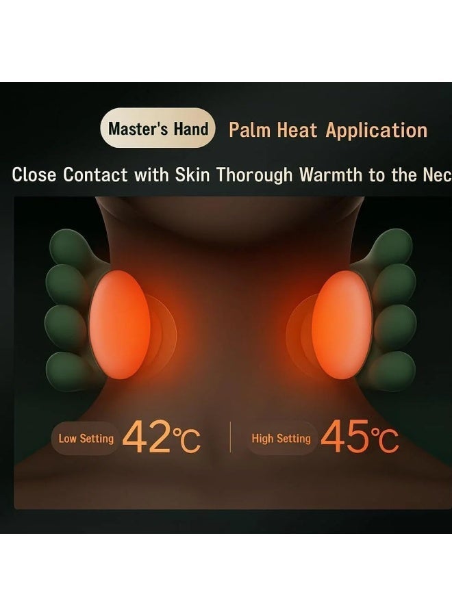 معجب جهاز تدليك حيوي جديد ساخن، جهاز تدليك محمول للرقبة والظهر بالضغط على نقاط معينة من الجسم، تدليك كهربائي عميق للأنسجة بتقنية العجن رباعي الأبعاد، تصميم يحاكي اليد البشرية، يخفف الألم ويرخي العضلات (أخضر). - Image 3