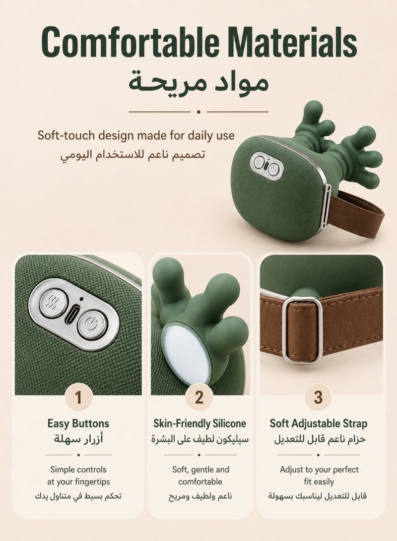 MUMO Neck and Shoulder Massager, A New Type of Bionic Heated Massager, Portable Acupressure Neck and Back Massager, Electric Deep Tissue 4d Kneading Massage, Simulated Human Hand Design, Relieves Pain and Relaxes Muscles (Green) - Image 4