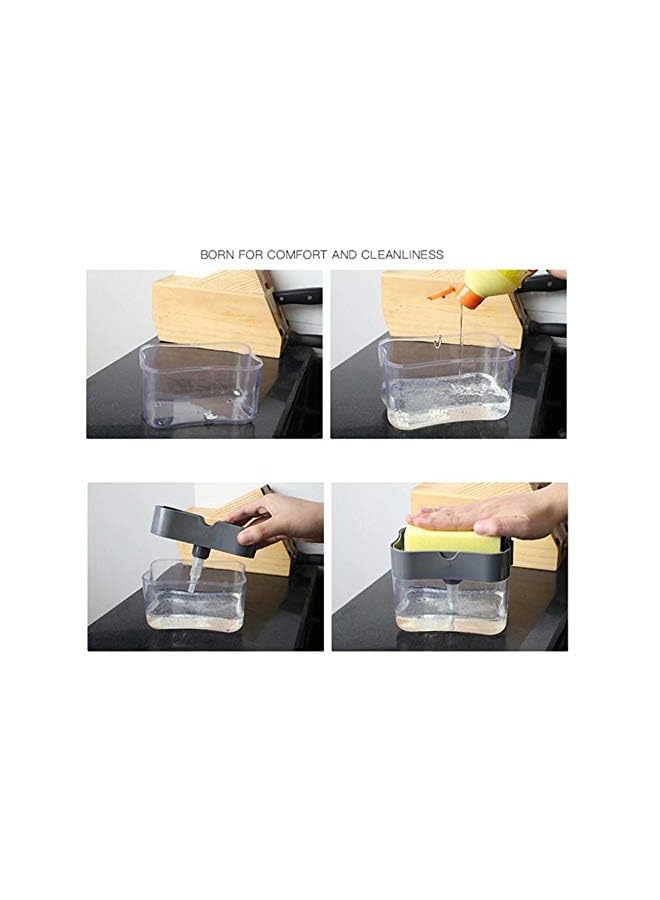 Raxoom Pump Dispenser and Sponge Holder, Caddy for Kitchen Sink, Dishwashing - Image 4