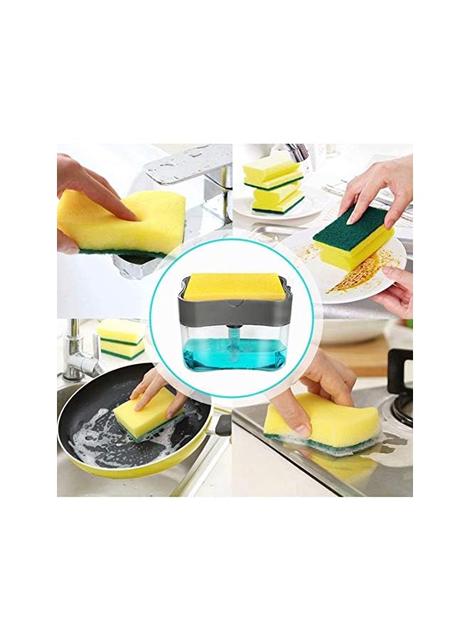 Raxoom Pump Dispenser and Sponge Holder, Caddy for Kitchen Sink, Dishwashing - Image 2