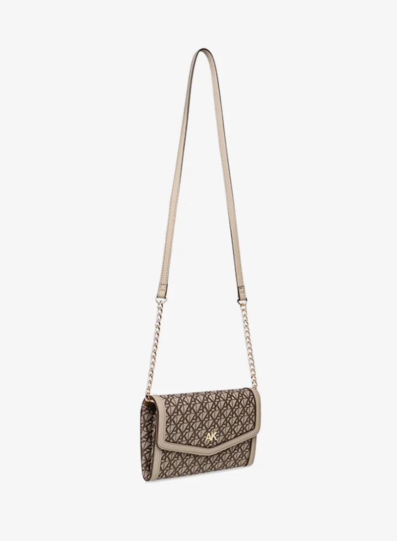 ANNE KLEIN Anne Klein Monogram Patterned Flap Crossbody Bag