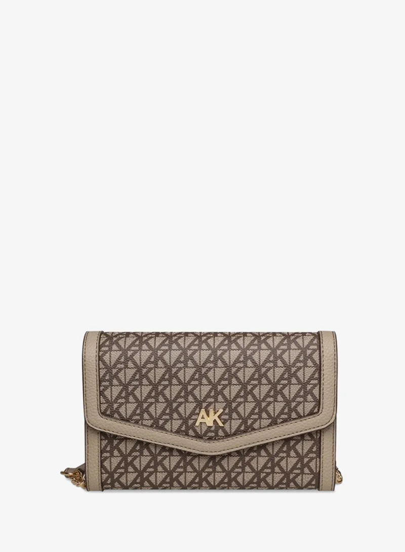 ANNE KLEIN Anne Klein Monogram Patterned Flap Crossbody Bag