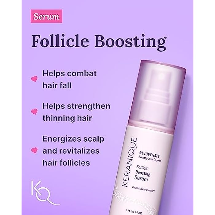 Keranique Color Treated Shampoo and Conditioner Set with Follicle Booster Hair Serum - Keratin Enriched Color Boost Set w/Shampoo, Conditioner & Thickening Spray for Women w/Fine, Thin, Colored Hair - Image 5