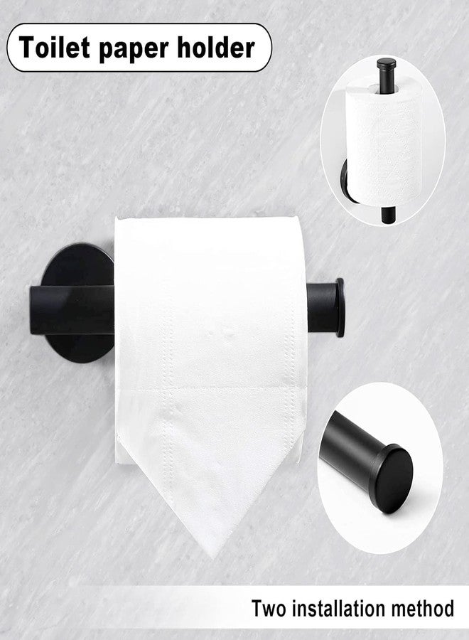 Toptowel مجموعة توب تاول المكونة من 10 قطع من قضبان تعليق المناشف، تتضمن قطعتين من قضبان تعليق المناشف بطول 23.6 بوصة، وقطعتين من خطافات تعليق المناشف، وقطعتين من حلقات تعليق المناشف، وقطعتين من حاملات ورق التواليت - لون أسود مطفي - Image 4