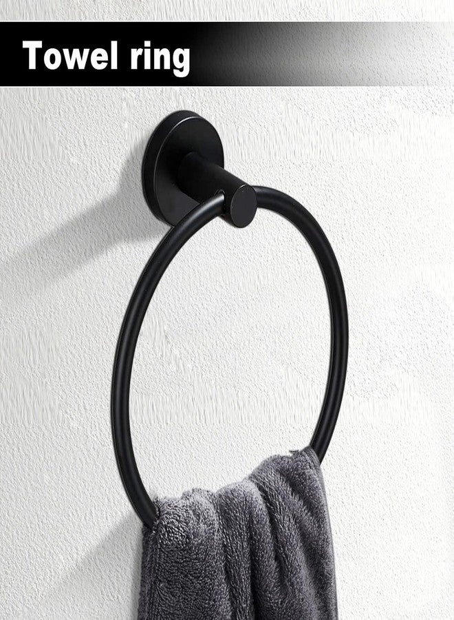 Toptowel مجموعة توب تاول المكونة من 10 قطع من قضبان تعليق المناشف، تتضمن قطعتين من قضبان تعليق المناشف بطول 23.6 بوصة، وقطعتين من خطافات تعليق المناشف، وقطعتين من حلقات تعليق المناشف، وقطعتين من حاملات ورق التواليت - لون أسود مطفي - Image 3