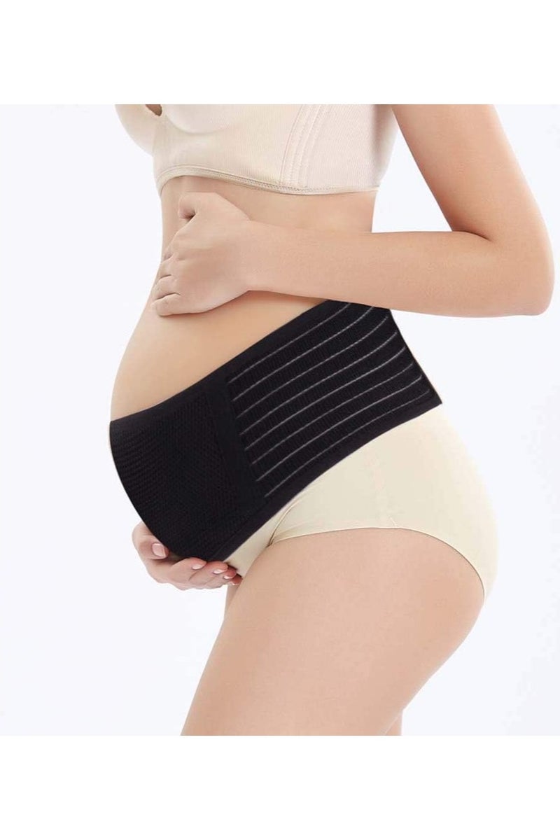 Kimaya Maternity Pregnancy Belt Waist and Abdomen Support Breathable Comfortable Adjustable for Back Pain Relief/Pelvic, Black, Onesize - Image 1