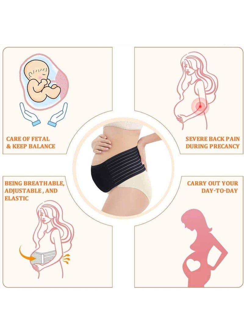 Kimaya Maternity Pregnancy Belt Waist and Abdomen Support Breathable Comfortable Adjustable for Back Pain Relief/Pelvic, Black, Onesize - Image 4