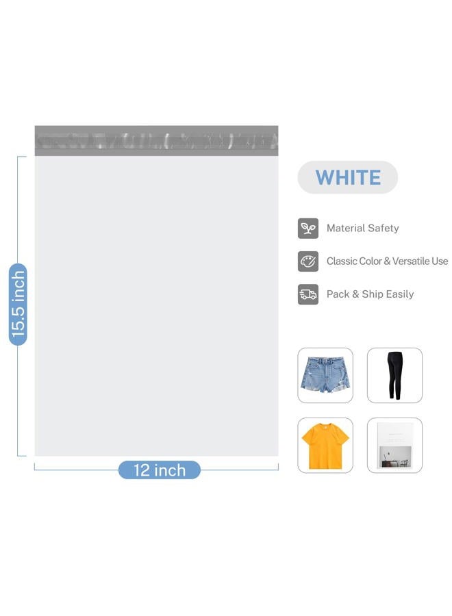 Metronic Poly Mailers 12x15.5 100 Pcs, Medium Shipping Bags for Clothing, Waterproof Mailers Poly Bags for Small Business, Shipping Envelopes Mailing Bag Package Bags Bulk in White - Image 4
