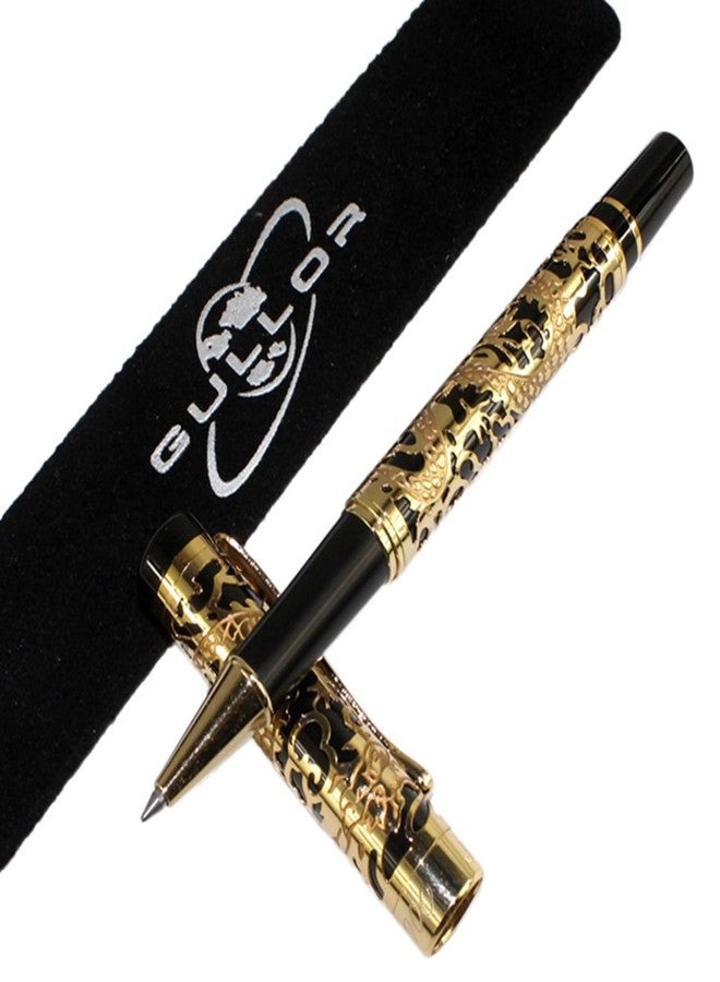 Gullor Advanced Rollerball Pen Jinhao 5000 Black and Gold Dragon Year with Gift Box - Image 2